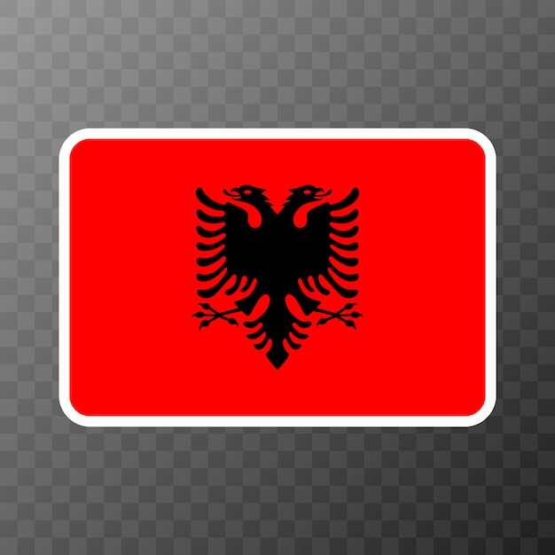 Vettore colori ufficiali della bandiera dell'albania e proporzione illustrazione vettoriale