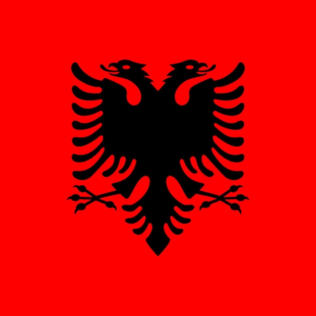 Albania flag official colors Vector illustration