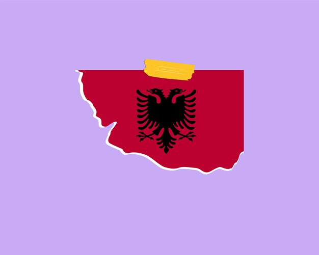 Vector albania flag paper texture singlepiece element vector design