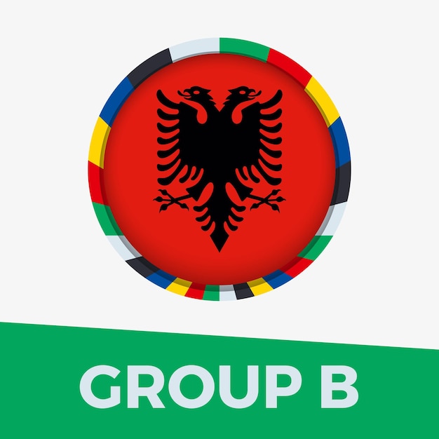 Vector albania flag stylized for european football tournament 2024