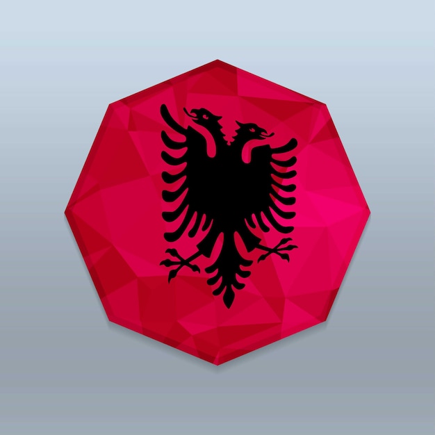 Albania flag with octagone design vector