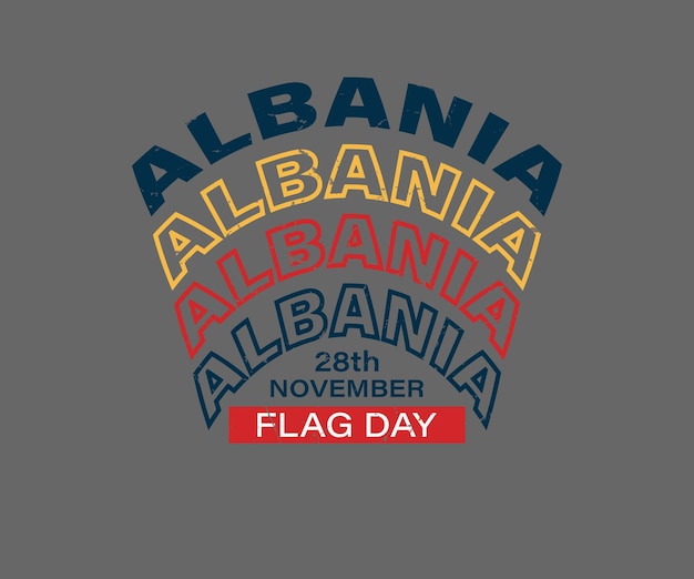 Albania independent day shirt mockup t shirt design template for print Free Vector