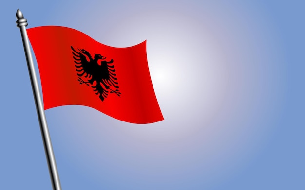 Bandiera nazionale dell'albania isolata su sfondo sfumato