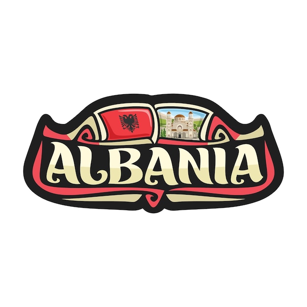 Albania Sticker Flag Logo Badge Travel Souvenir Illustration