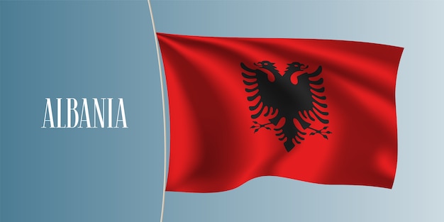 Albania sventolando bandiera