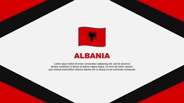 Albanië Vlag Abstracte Achtergrond Ontwerpsjabloon Albanië Onafhankelijkheidsdag Banner Cartoon Vector Illustratie Albanië Sjabloon