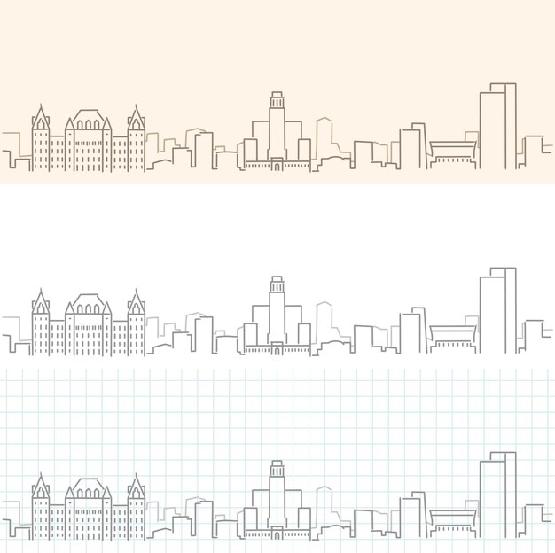 Vector albany hand drawn profile skyline