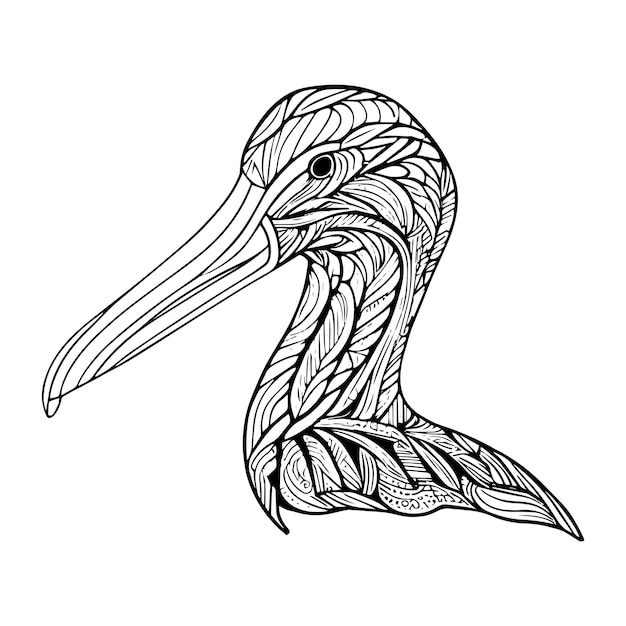 Albatros dierlijke ornamenten vector illustratie hand getrokken