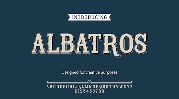 Carattere tipografico albatros. digitare il design