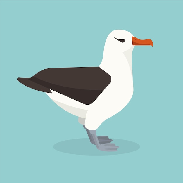 Albatrosvogel zit alleen.