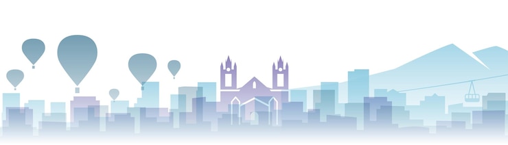 Vector albuquerque transparent layers gradient landmarks skyline