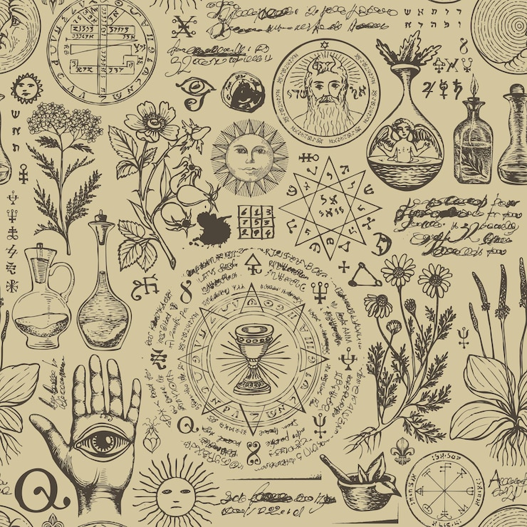 Vector alchemy seamless background