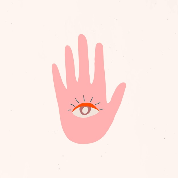 Vector alchemy seeing eye hand vector logo mystic sticker illustration minimal