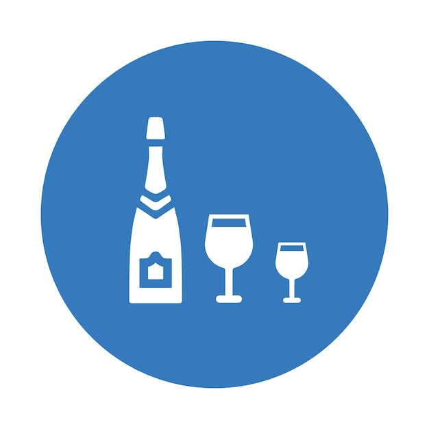 Vector alcohol bottle cava icon blue color design