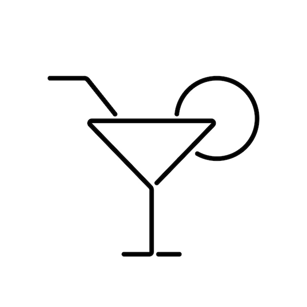Alcohol cocktail in martini glas vector lijn icoon Beste voor web logo menu branding conceptontwerp