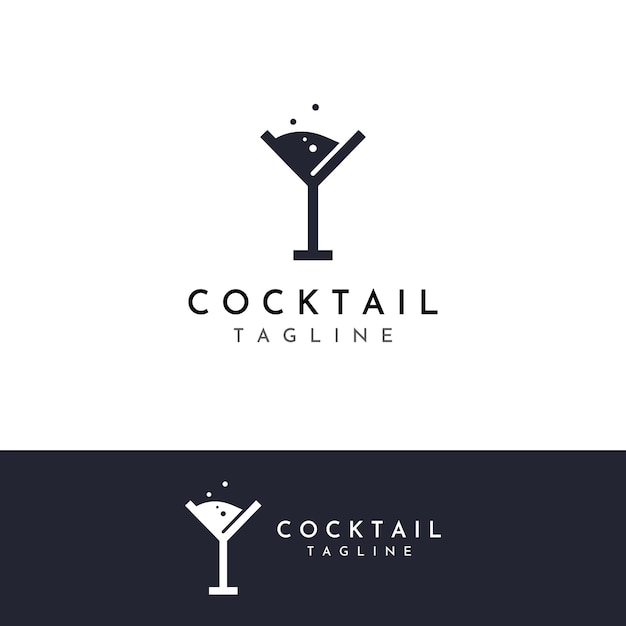 アルコール カクテル ロゴ ナイトクラブの飲み物ナイトクラブ バーなどのロゴベクトル イラスト コンセプト スタイル