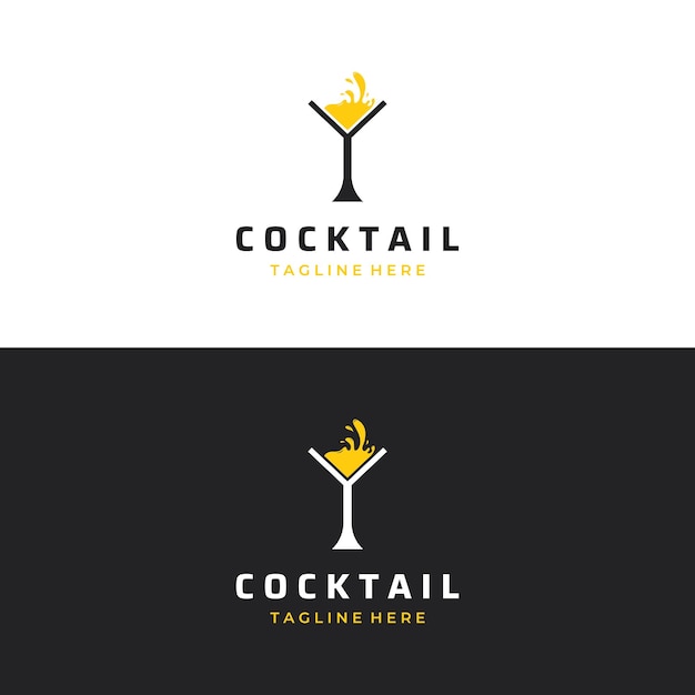 Bevande da discoteca con logo cocktail alcolici loghi per locali notturni, bar e altro in stile concetto di illustrazione vettoriale