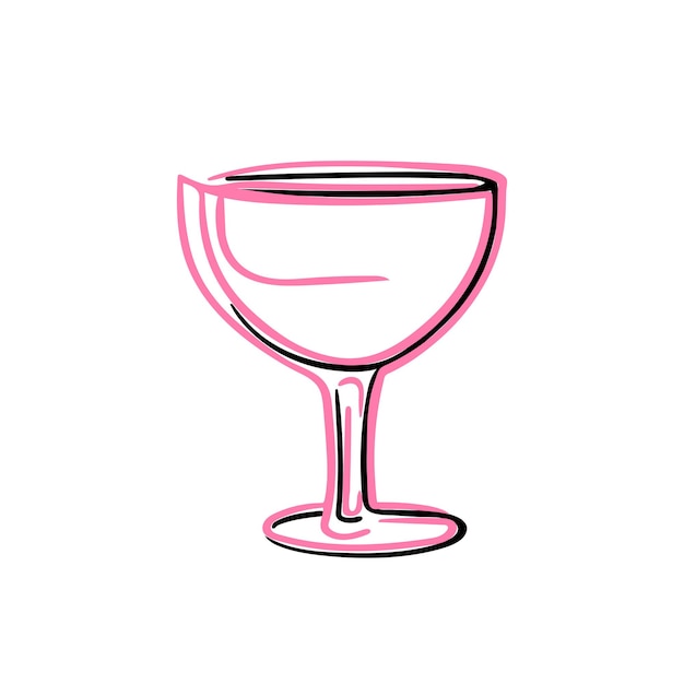 Alcohol dranken lijn kunst illustratie vector illustratie Daiquiri cocktail