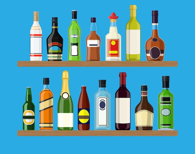 Vector alcohol drinks collection