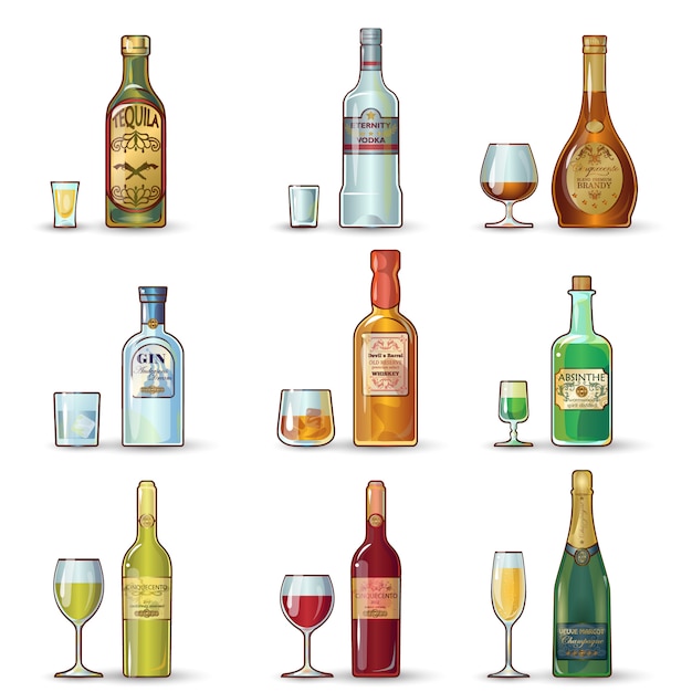 Alcohol flessen decoratieve set