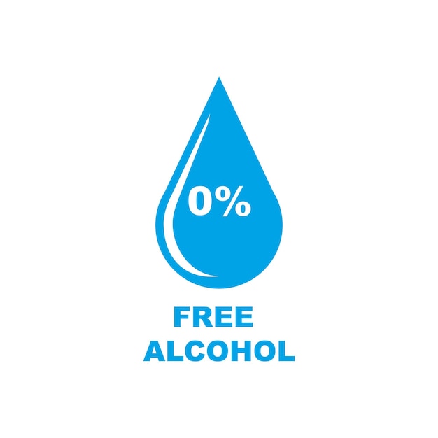 Alcohol free drop icon isolated on white background vector illustration