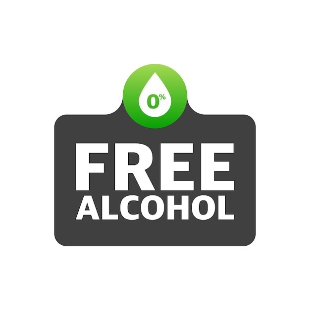 Vector alcohol free green icon symbol vector illustration