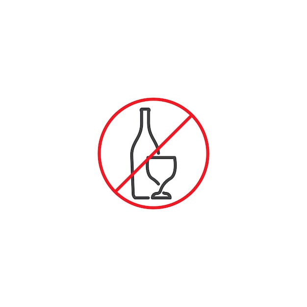 アルコール無料保証ベクトルのロゴ アイコン テンプレート