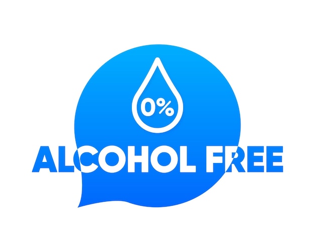 Alcohol Free vector banner Skin and body care cosmetic product medical alcohol Medical alcohol free