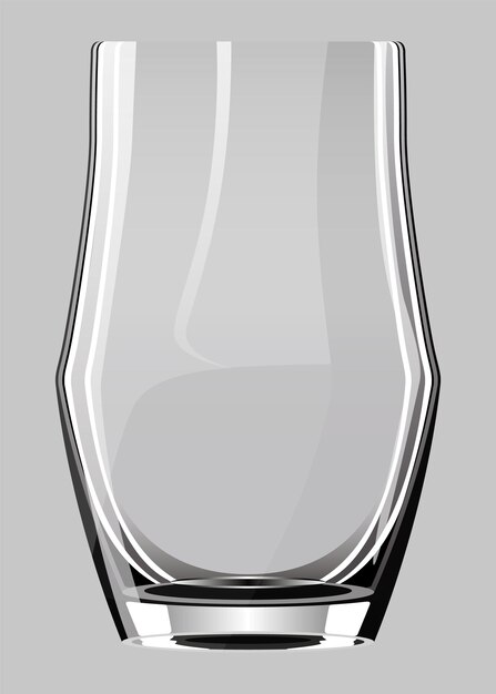 Alcohol glass Transparent empty realistic mockup stemware for different drinks Vector illustration