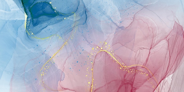 Алкогольные чернила Абстрактная текстура дизайн фона белого и розового цвета с золотой текстурой мраморный эффект