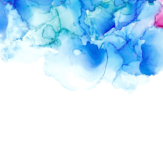 Alcohol ink sea texture. Fluid ink abstract background.  Colorful abstract painting background