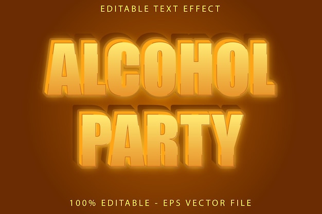 Alcohol Party Editable Text Effect Neon Style