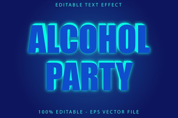 Alcohol Party Editable Text Effect Neon Style