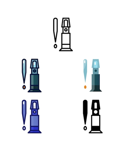 Alcohol Refractometer Home brewer Equipment and raw material icons vector