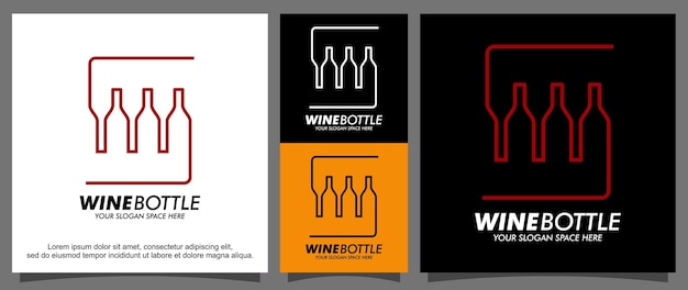 Alcohol wine bottle logo template