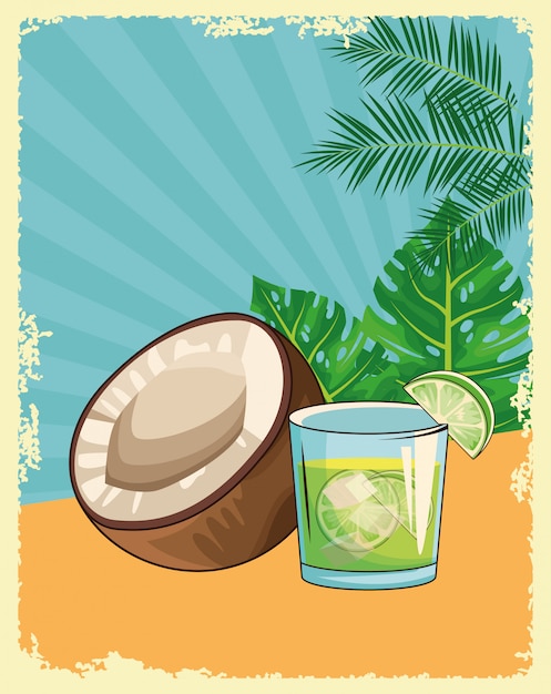 Vector alcoholic drink beverage cartoon