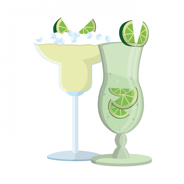 Vector alcoholic drink cartoon