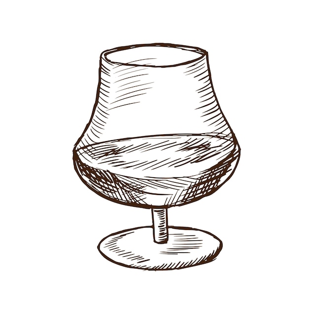 Vector alcoholische armagnac op basis van witte wijn in mooie glazen fouger