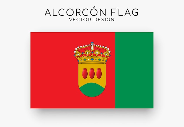 Alcorcon flag Detailed flag on white background Vector illustration