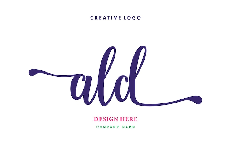 Vector ald lettering logo is simple easy to understand and authoritative