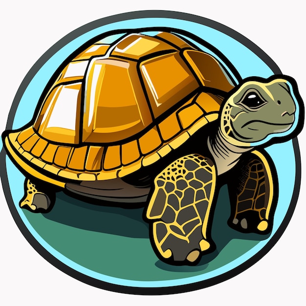 Альдабра гигантская черепаха нарисованная вручную мультяшная наклейка значок концепции изолированная иллюстрация