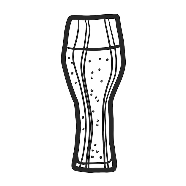 Ale beer glass icon Hand drawn illustration of ale beer glass vector icon for web design