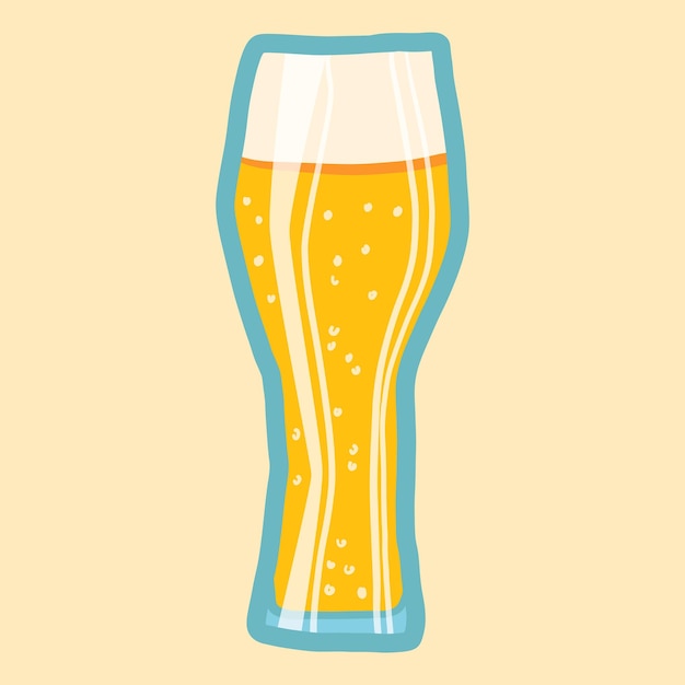 Вектор Иконка стакана пива нарисованная рукой иллюстрация векторной иконки стакана пива эля для веб-дизайна