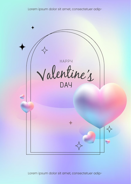 Modello di poster per la festa del giorno di alentines