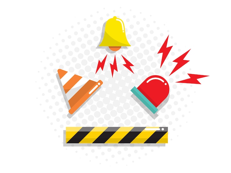 Vector alert icon vector flat design