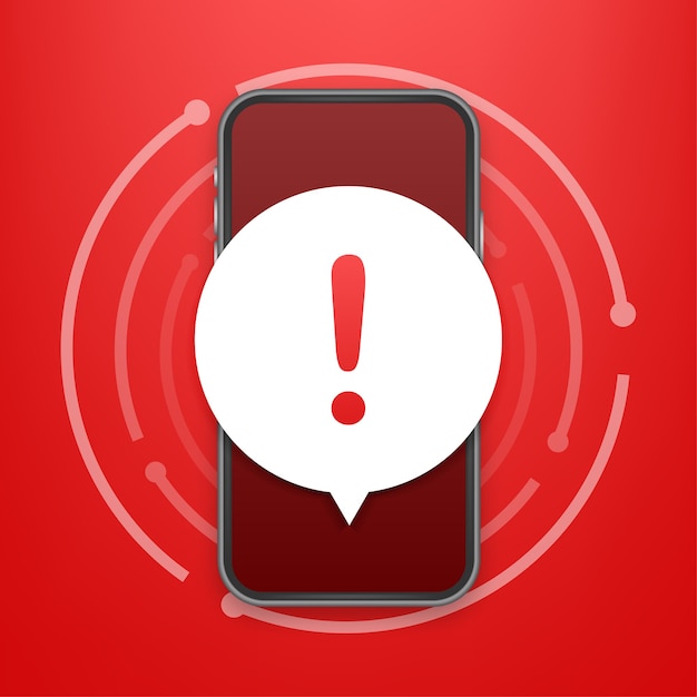 Vector alert message mobile notification illustration