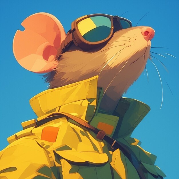 Vector a alert mouse soldier cartoon style