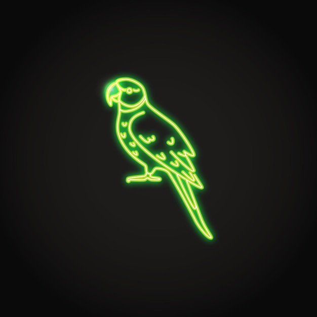 Alexandrine parrot neon icon