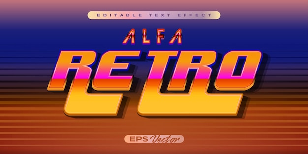 Alfa retro bewerkbaar teksteffect