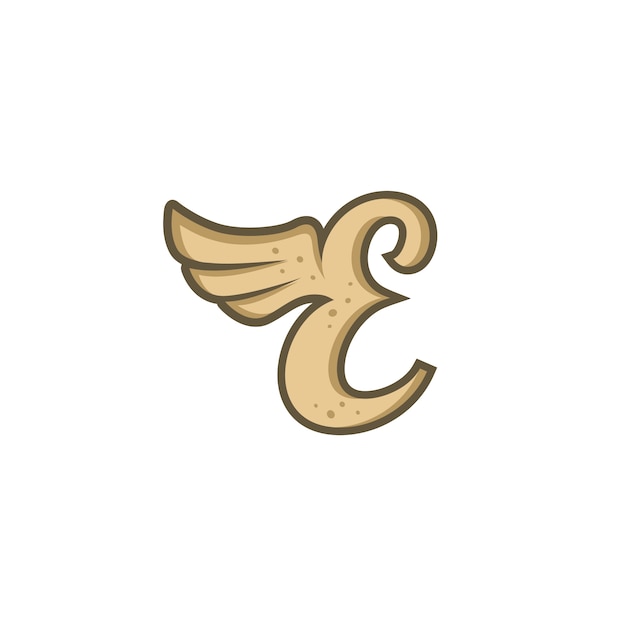 alfabet brief met engel vogel vleugel